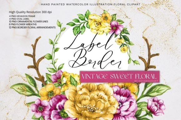 Crafting Elegance: The Art of Vintage Sweet Floral Label Borders