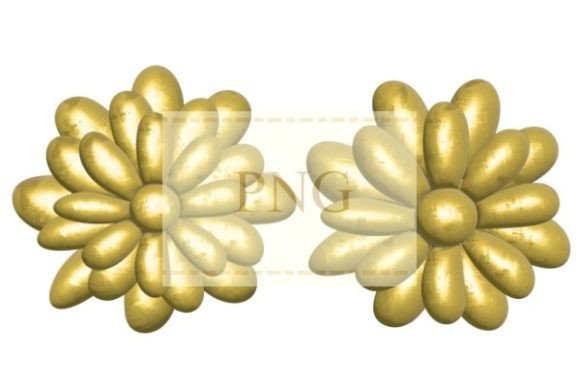Elevate Your Creative Projects with 3D Vintage Flowers Golden Floral PNG Files