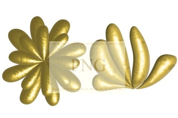 Elevate Your Creative Projects with a 3D Golden Floral Vintage Flower PNG