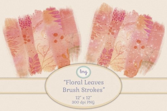 Floral Leaves Brush Strokes PNG Files for Creative Projects