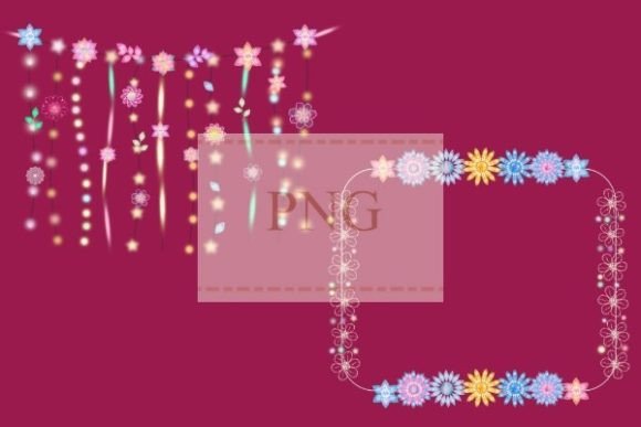 Floral Sparkle PNG Elements for Creative Projects