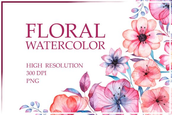 Premium Abstract Floral Watercolor Assets