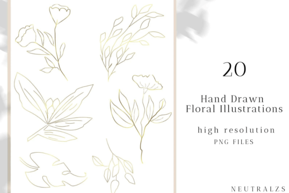 The Art of Elegance: The Power of Gold Leaves Floral Clipart