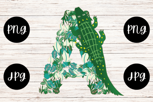 The Charm of the Animal Floral Alphabet 'A' Letter