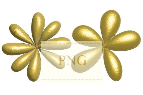 The Elegance of 3D Gold Flower Digital PNG Art for Creative Projects