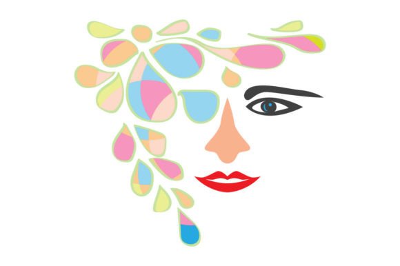 The Power of Woman Face Floral Decoration Illustration