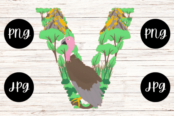 The Vibrant Fusion of the Animal Floral Alphabet V Letter