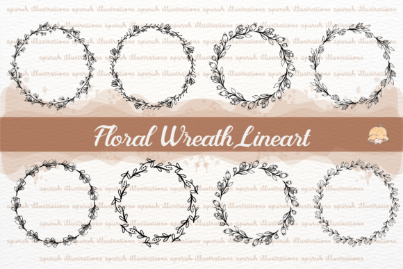 Your Guide to the Floral Wreath Lineart Set